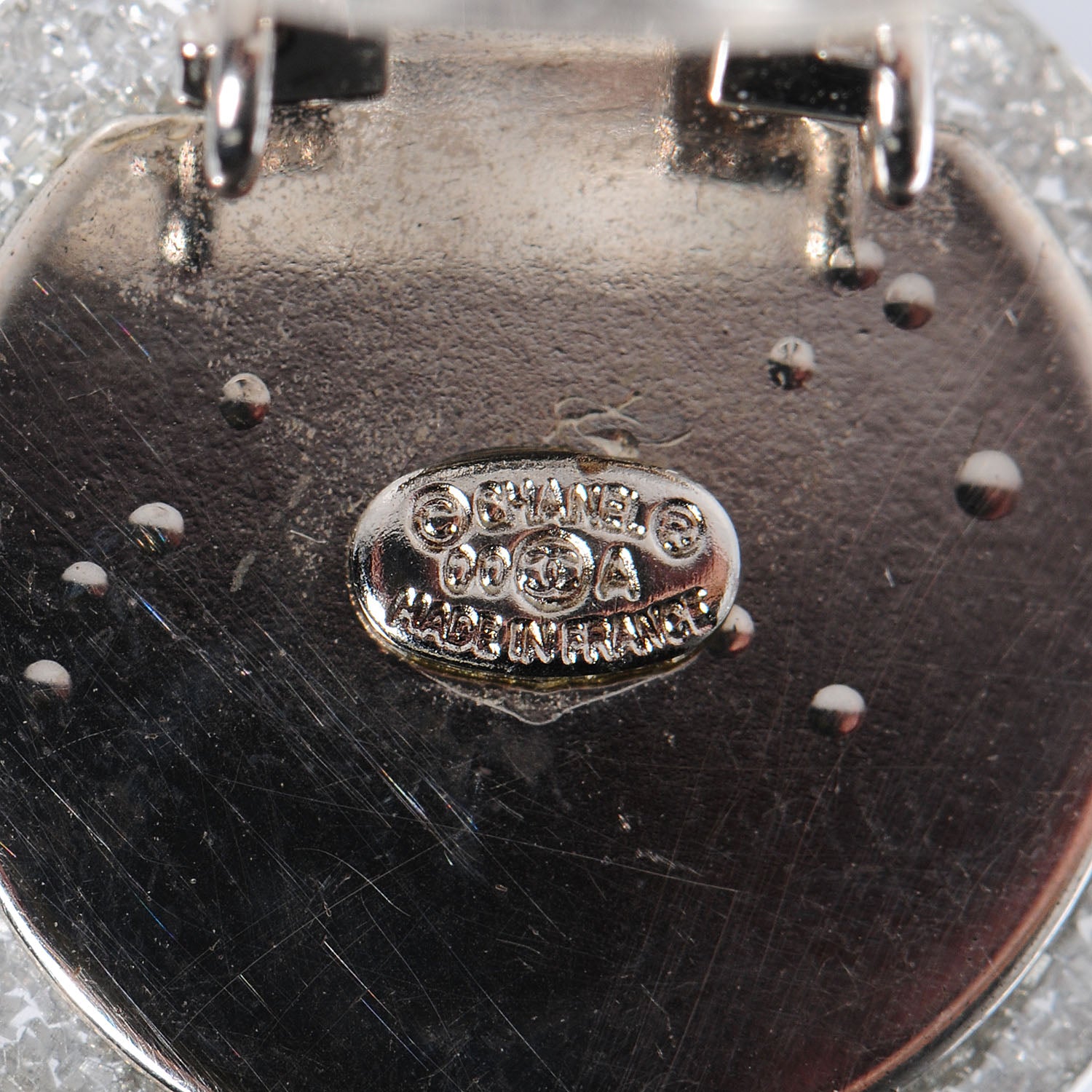 Chanel Resin Glitter CC Clip On Earrings Silver 3 of 4