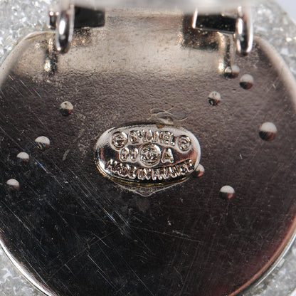 Chanel Resin Glitter CC Clip On Earrings Silver 3 of 4