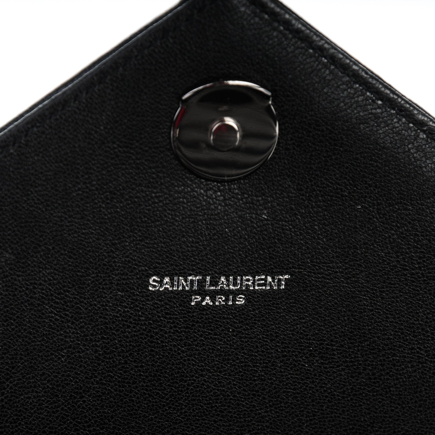 Saint Laurent Sheepskin Matelasse Chevron Patchwork Monogram Medium College Bag Black 7 of 7