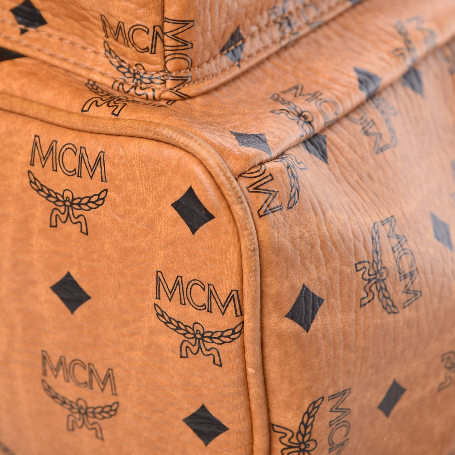 MCM Visetos Crown Stud Medium Stark Backpack Cognac 8 of 14