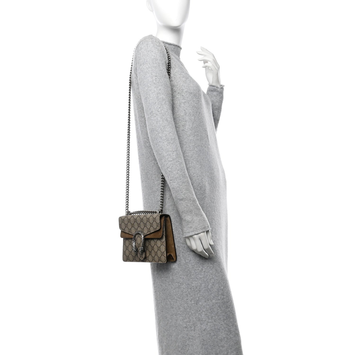 Gucci GG Supreme Monogram Mini Dionysus Shoulder Bag Taupe 2 of 14