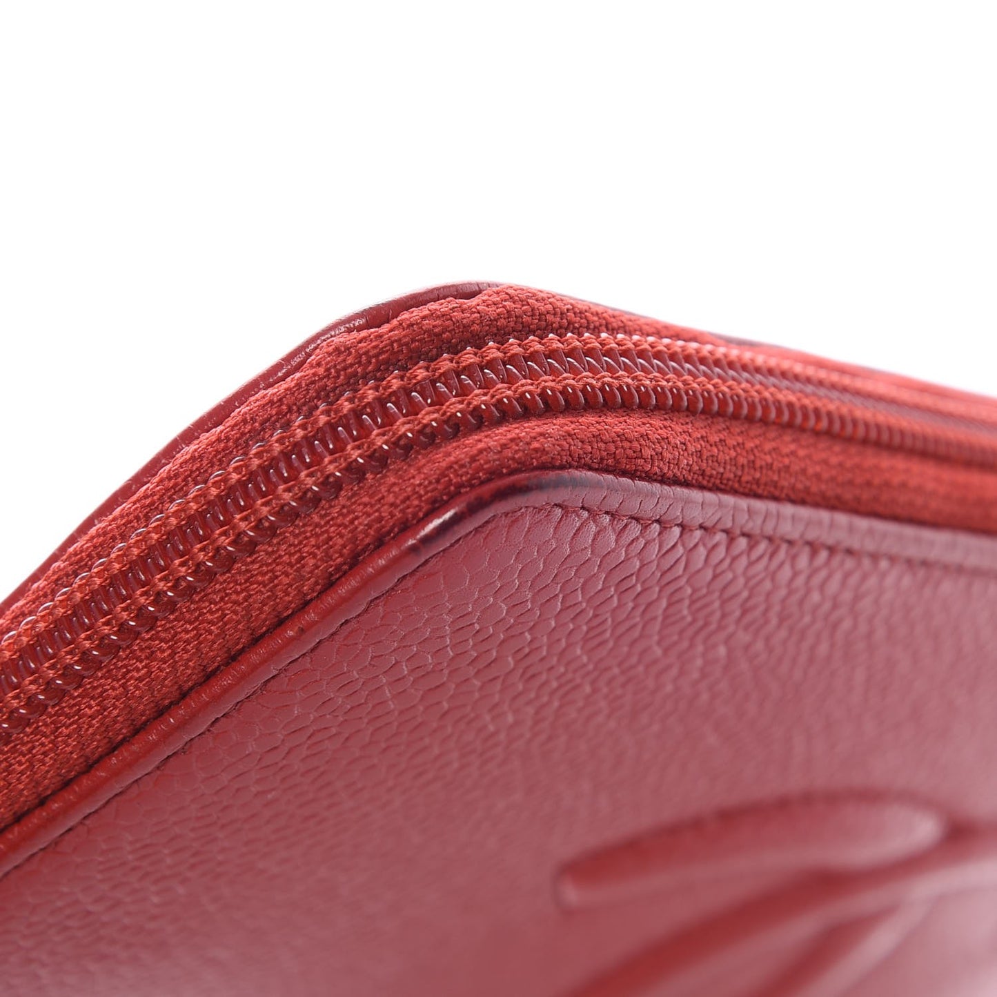 Caviar Large CC Timeless Zip Around Organizer Wallet Red