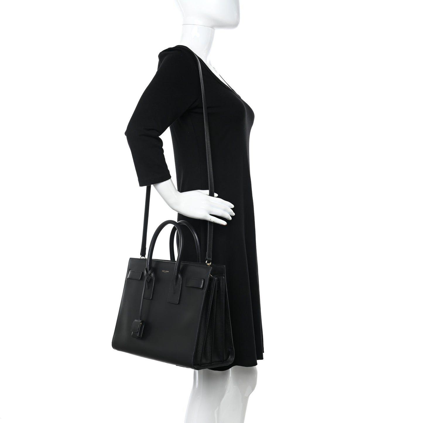 Calfskin Small Sac De Jour Black
