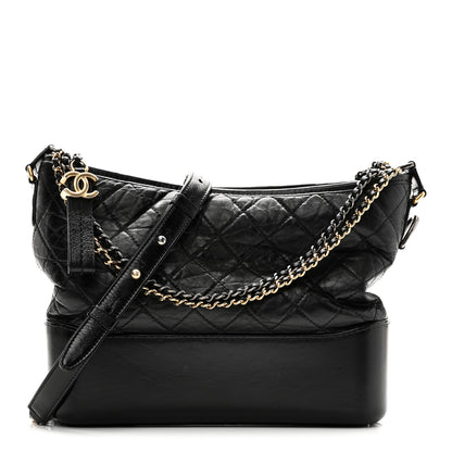 Chanel Aged Calfskin Quilted Medium Gabrielle Hobo Black 1 of 10