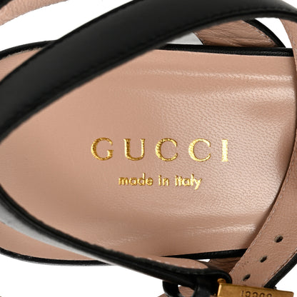 Gucci Calfskin GG Marmont Ankle Wrap 30/85mm Platform Sandals 36 Black 6 of 7