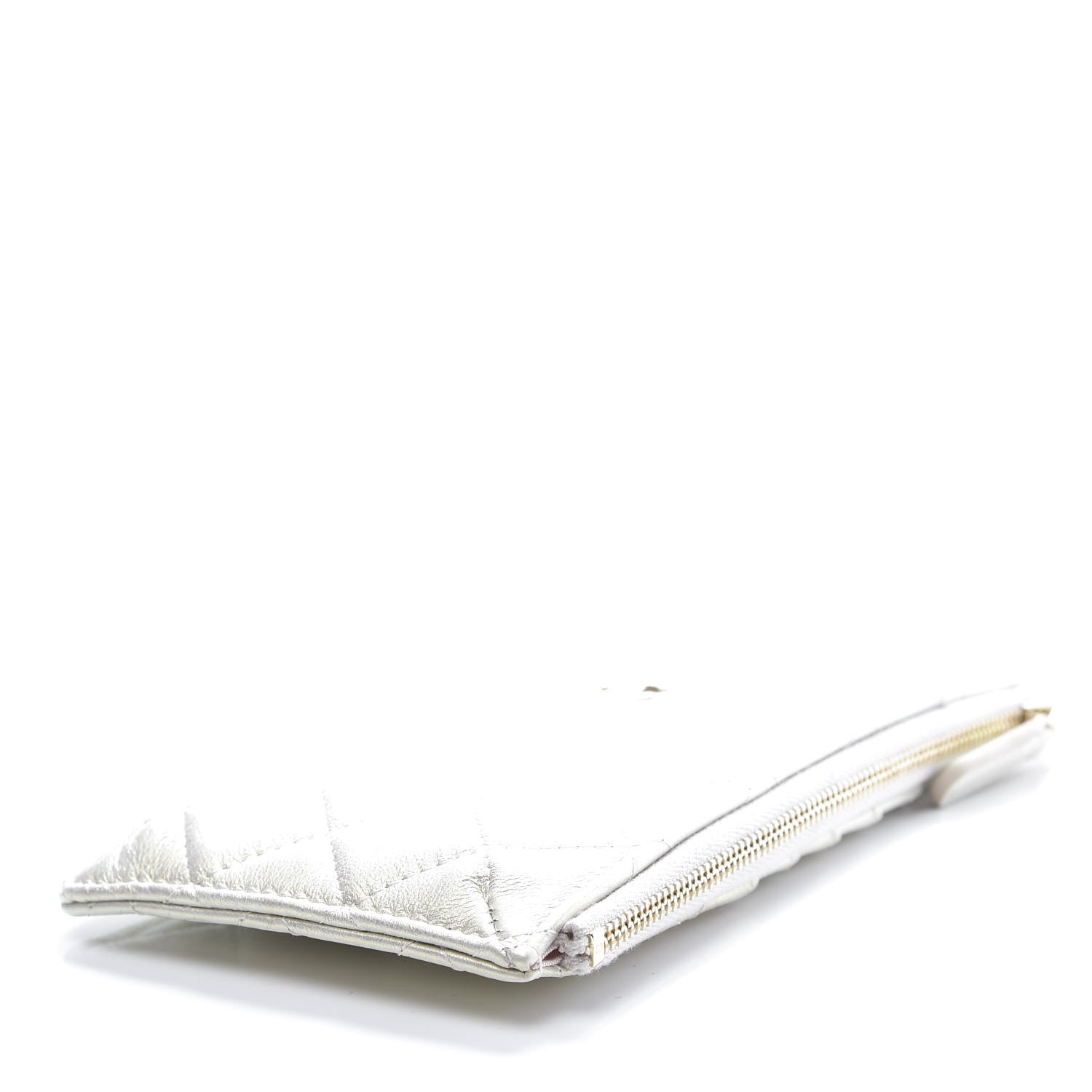 Chanel Iridescent Lambskin Quilted Classic Flat Wallet Pouch Ivory 9 of 10