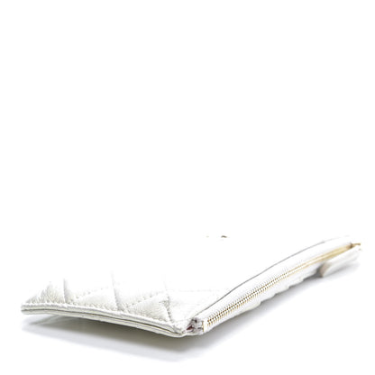 Chanel Iridescent Lambskin Quilted Classic Flat Wallet Pouch Ivory 9 of 10