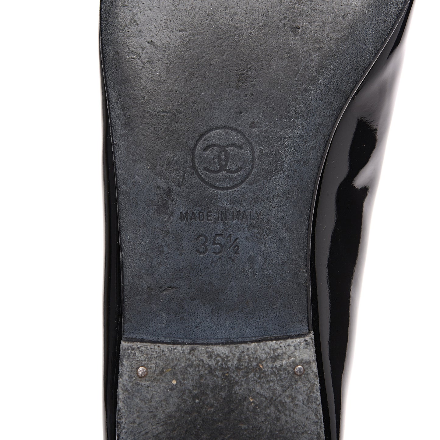 Patent CC Cap Toe Ballerina Flats 35.5 Black