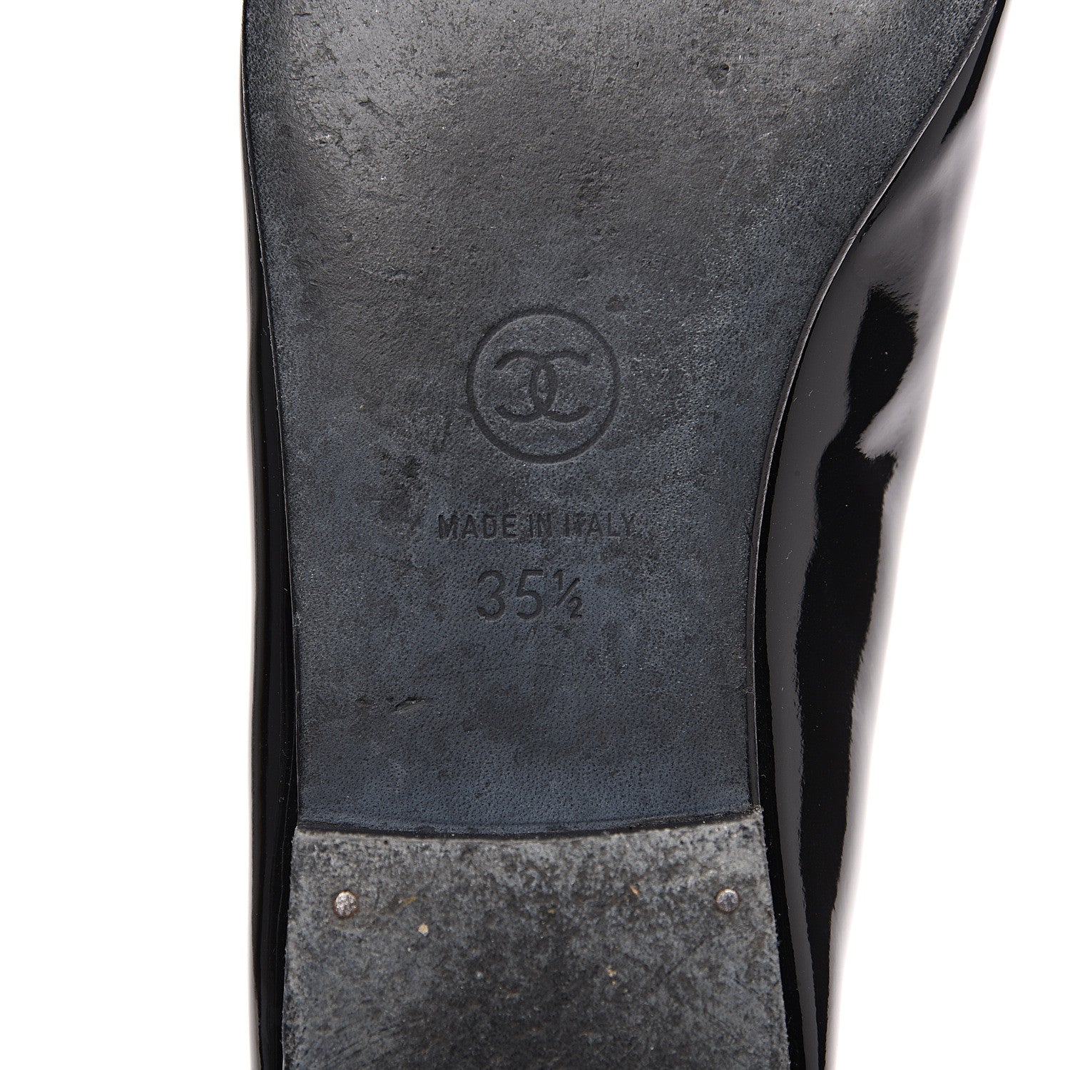 Chanel Patent CC Cap Toe Ballerina Flats 35.5 Black 6 of 8