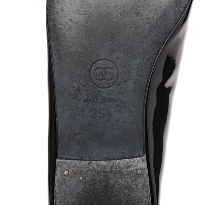 Chanel Patent CC Cap Toe Ballerina Flats 35.5 Black 6 of 8