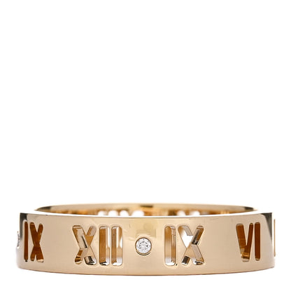 Tiffany 18K Yellow Gold Diamond Atlas Pierced Ring 61 9.5 1 of 5