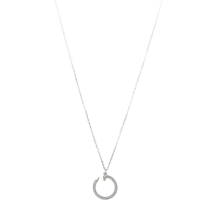 Cartier 18K White Gold Diamond Juste Un Clou Paved Pendant Necklace 1 of 7