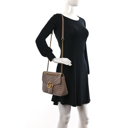 Gucci Calfskin Matelasse Medium GG Marmont Shoulder Bag Porcelain Rose 2 of 9