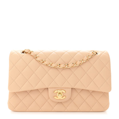 Chanel Lambskin Quilted Medium Double Flap Beige 1 of 10