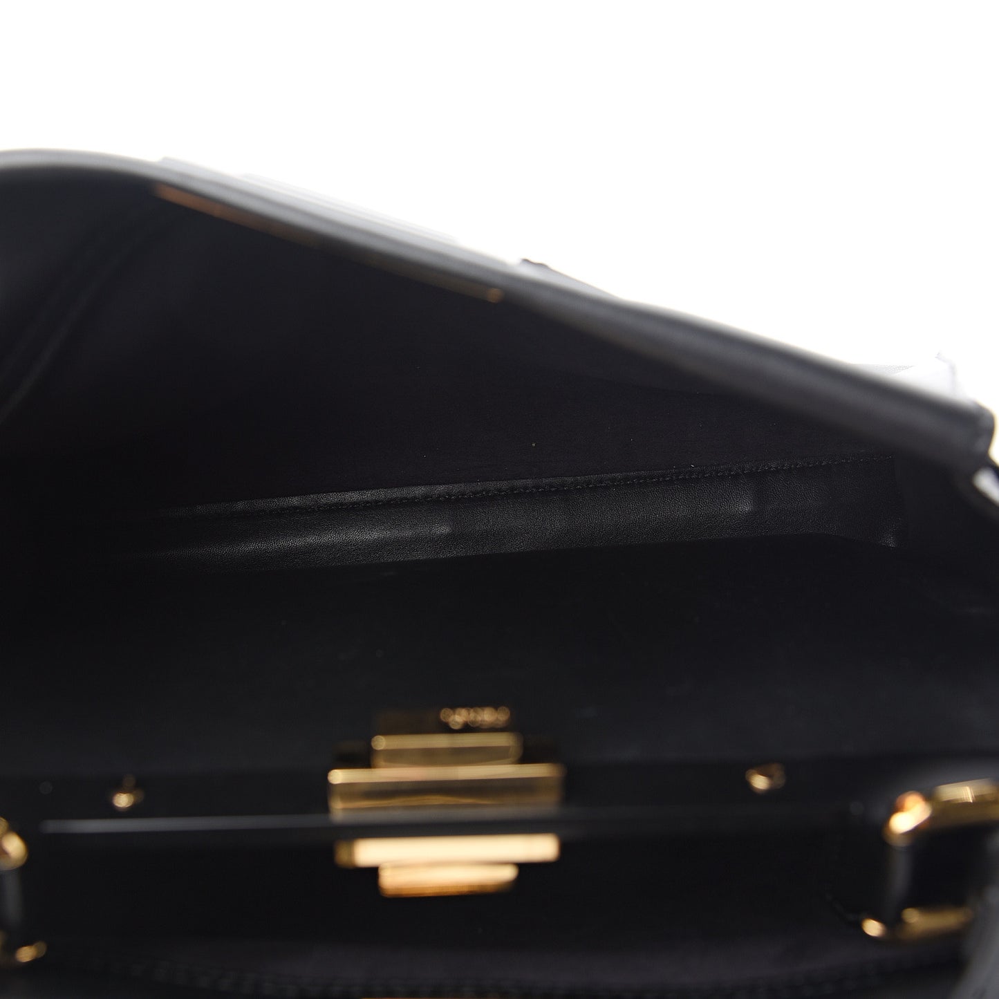 Vitello Seta Shiny Nappa Medium Peekaboo Iconic Satchel Black