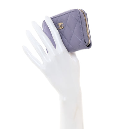 Chanel Caviar Quilted Zip Coin Purse Light Purple 2 of 8