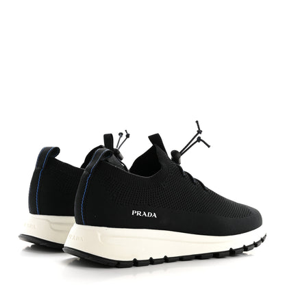 Prada Rubber Knit Fabric Mens Calzature Uomo Sneakers 8 Black Bluette 5 of 10