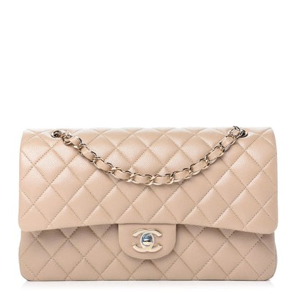 Chanel Iridescent Caviar Quilted Medium Double Flap Dark Beige 1 of 11