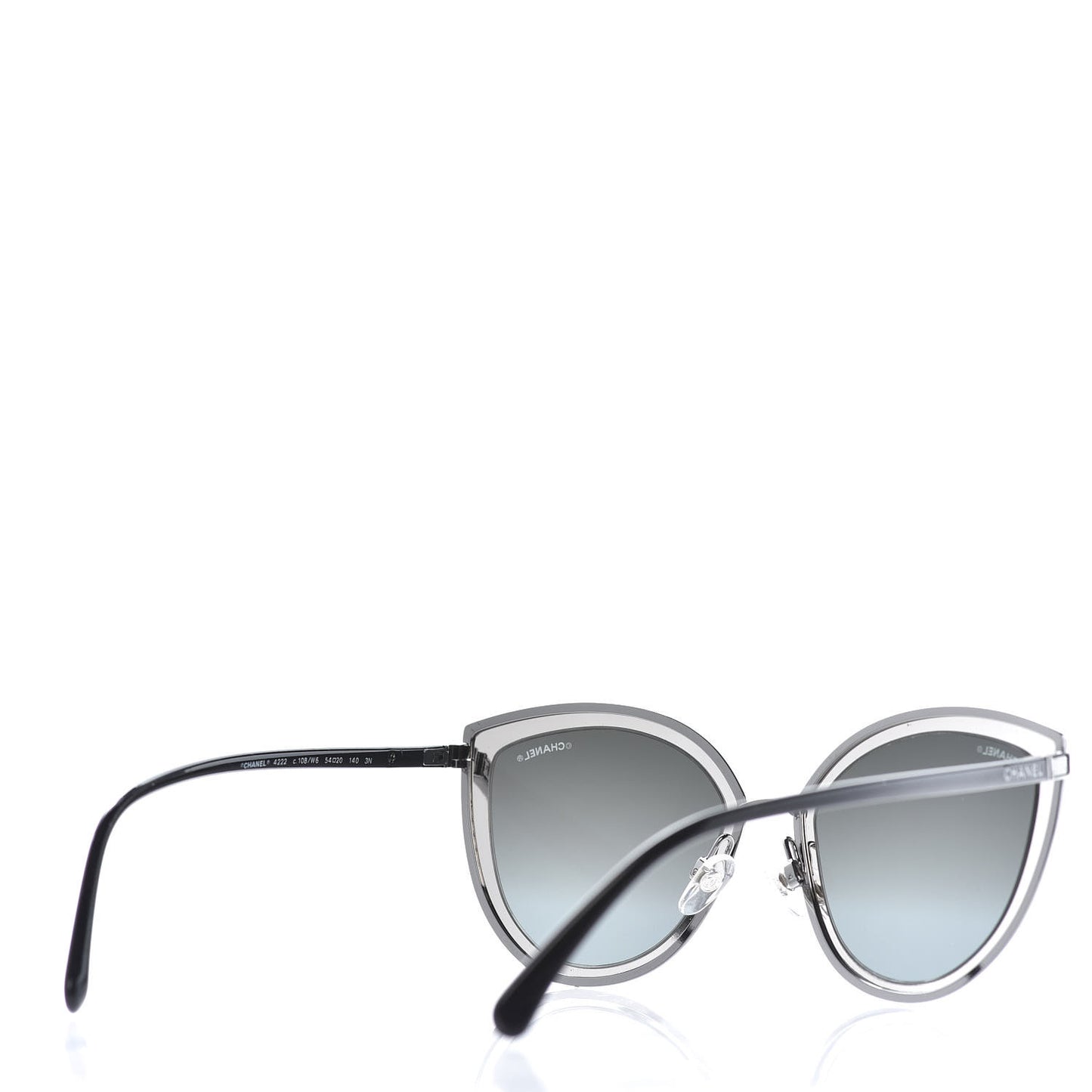 Metal Cat Eye Sunglasses 4222 Silver Black