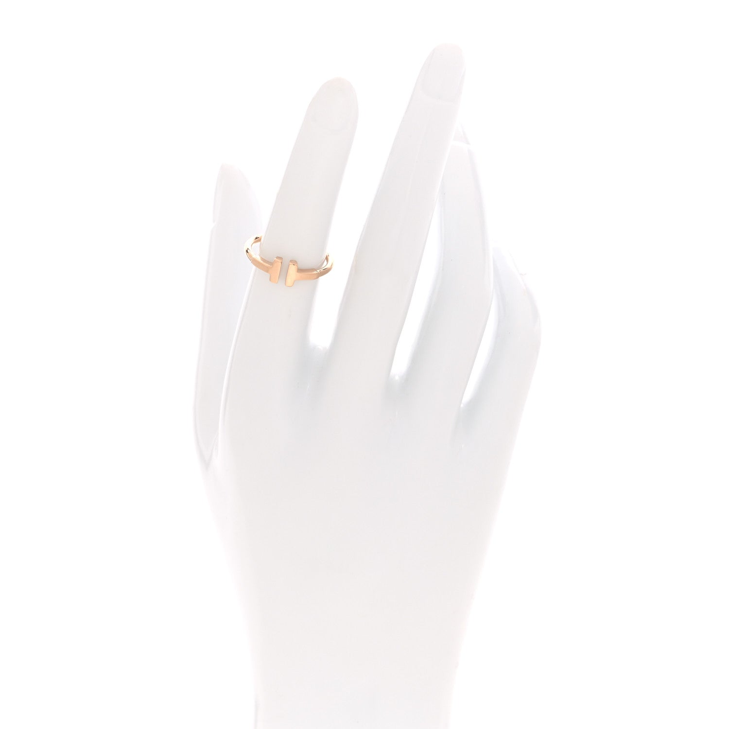 Tiffany 18K Rose Gold T Wire Ring 50 5.5 2 of 4