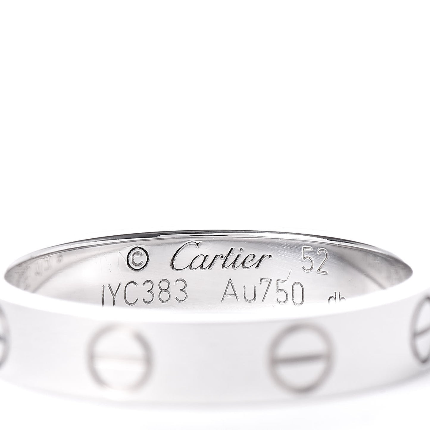 18K White Gold 3.5mm LOVE Wedding Band Ring 52 6