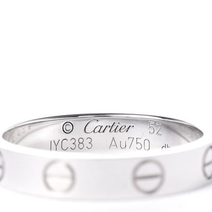Cartier 18K White Gold 3.5mm LOVE Wedding Band Ring 52 6 4 of 5