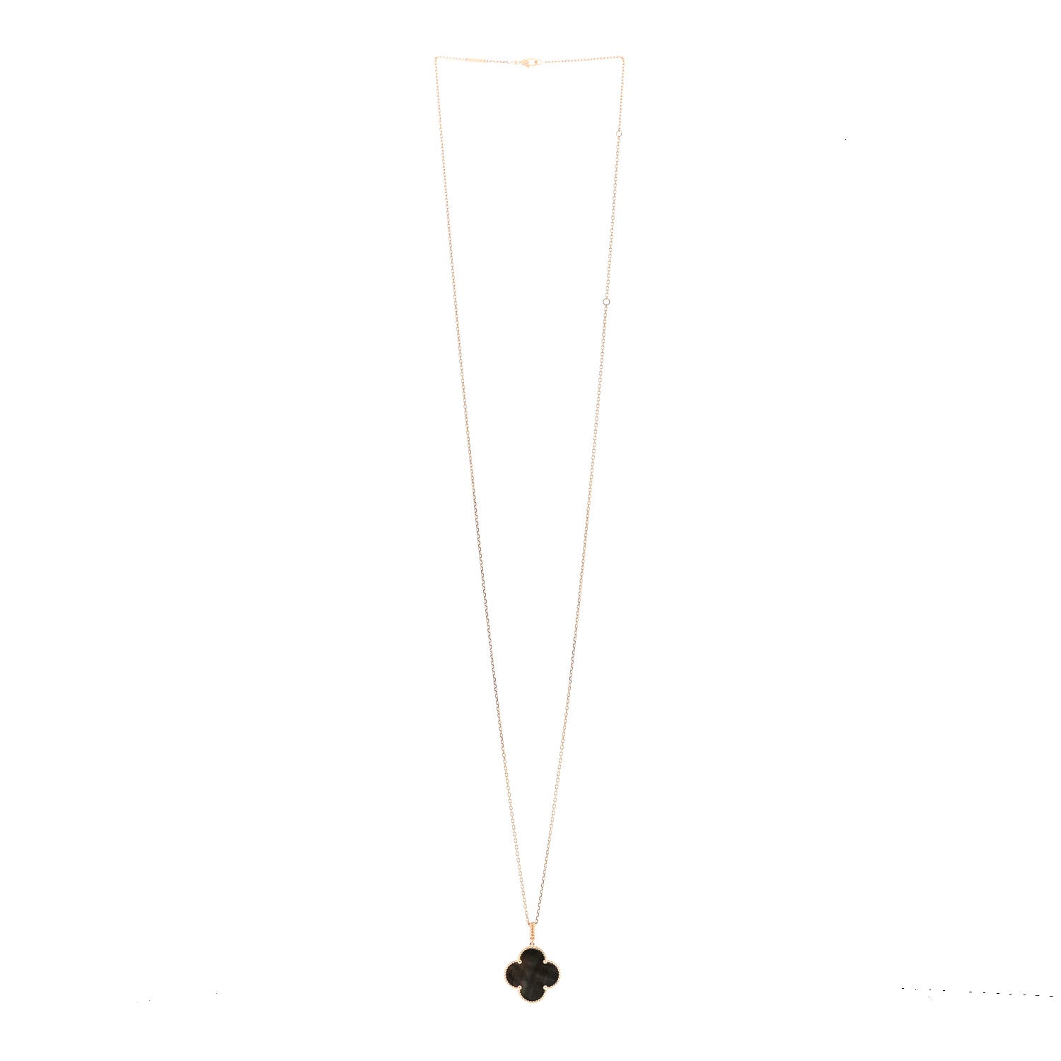 Van Cleef & Arpels 18K Rose Gold Gray Mother of Pearl Magic Alhambra Long Necklace 3 of 6