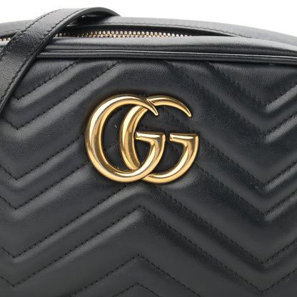 Gucci Calfskin Matelasse Small GG Marmont Chain Shoulder Bag Black 8 of 16
