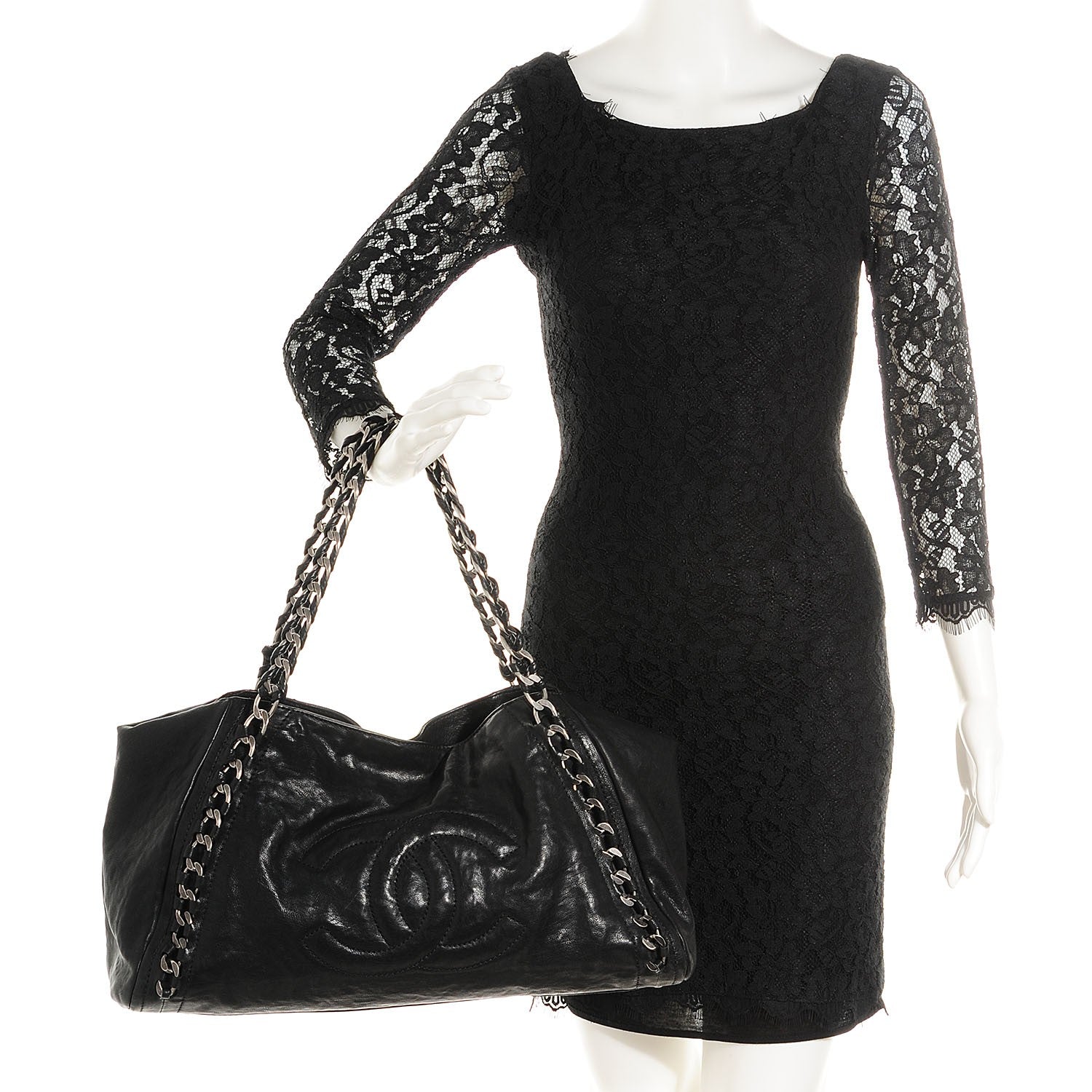 Chanel Glazed Caviar East West Modern Chain Tote Black 2 of 7