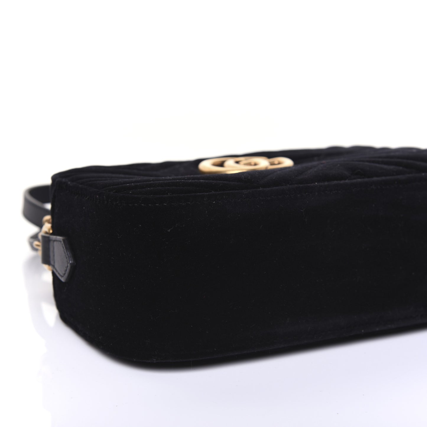 Velvet Matelasse Small GG Marmont Chain Shoulder Bag Black