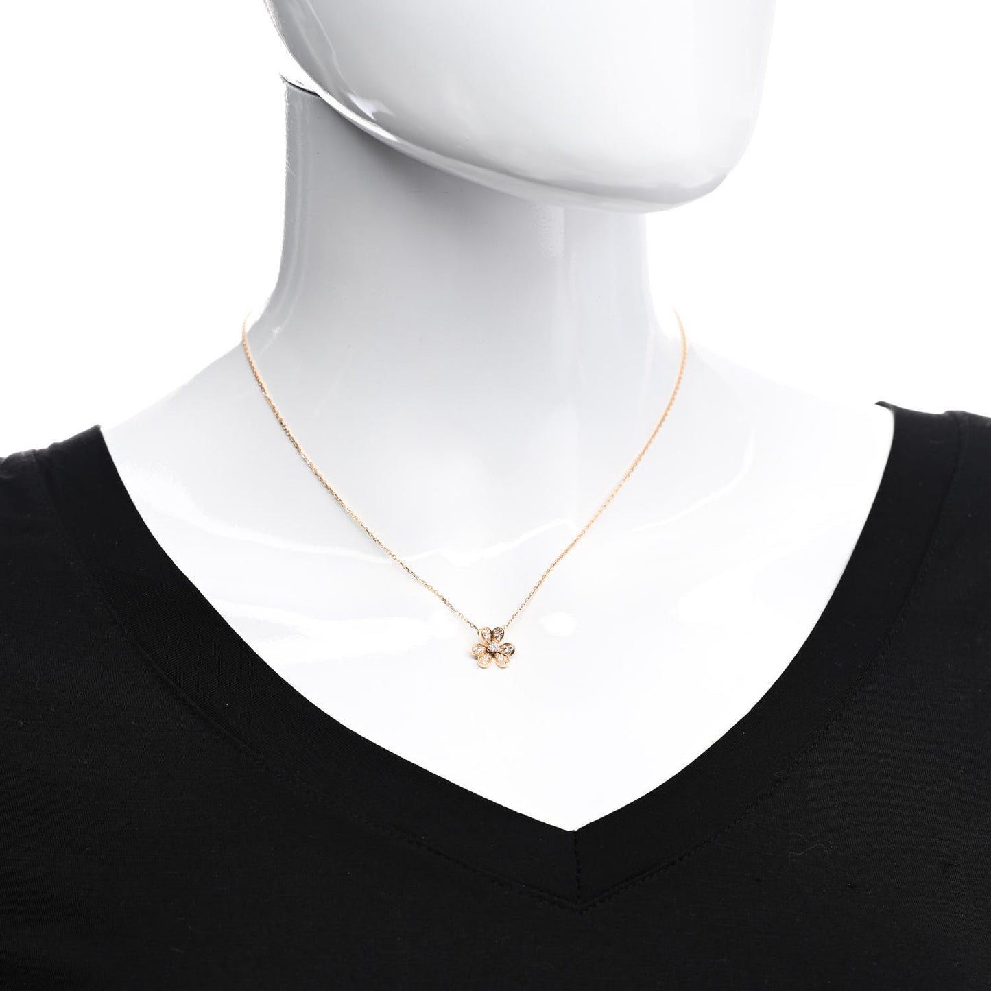 18K Yellow Gold Diamond Mini Frivole Pendant Pave Necklace