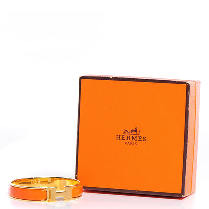 Hermes Enamel Narrow Clic Clac H Bracelet Orange 4 of 6