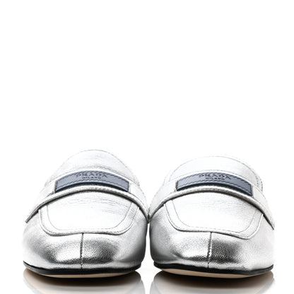 Prada Madras Lux 10mm Mules 37.5 Argento 2 of 8