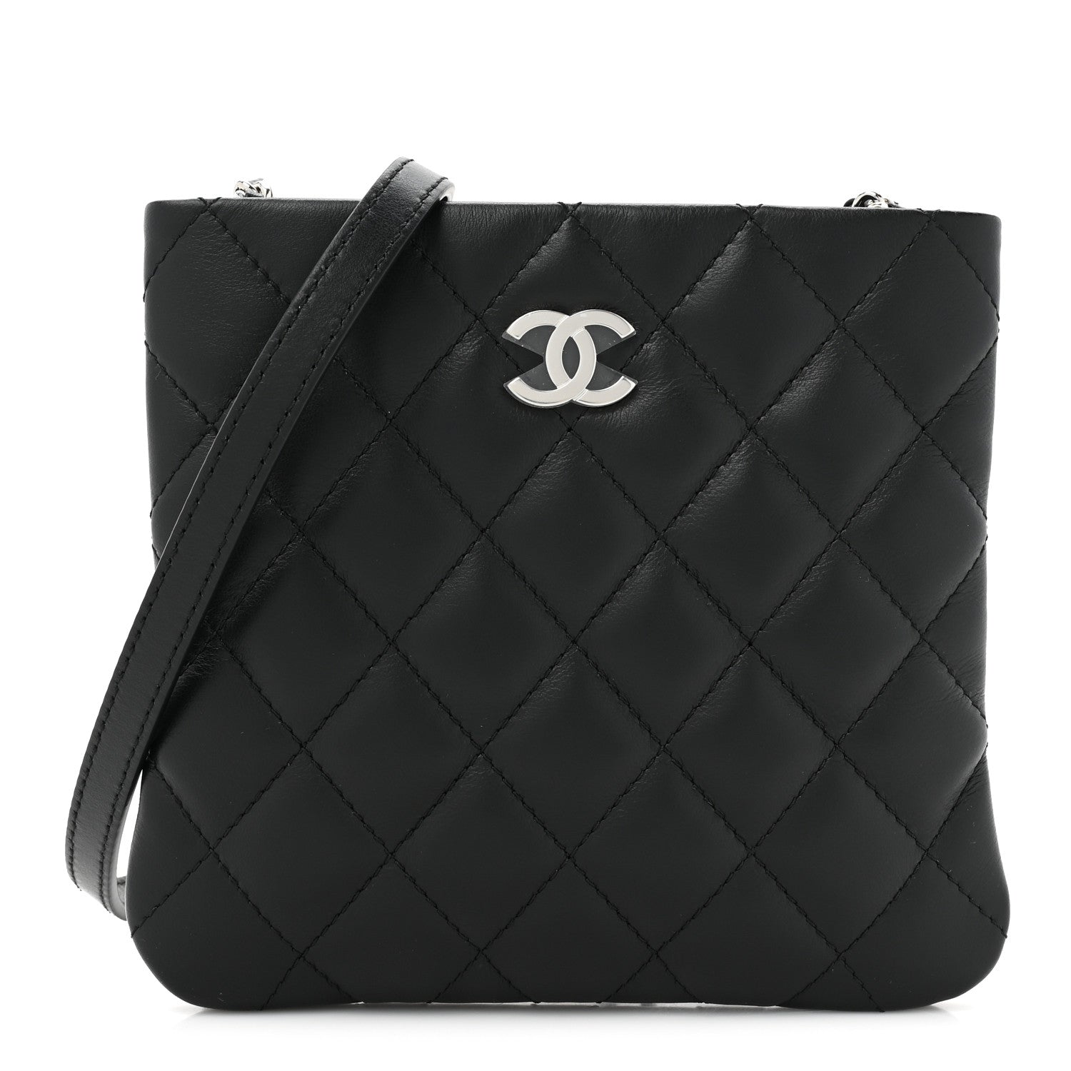 Chanel Lambskin Quilted Crossbody Bag Black 1 of 10
