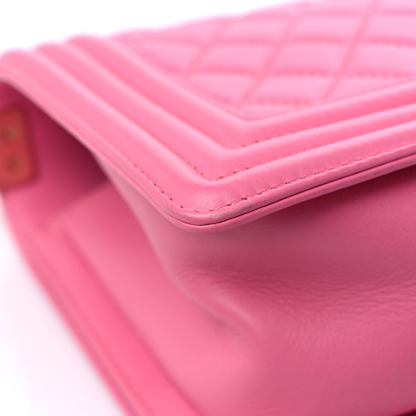 Calfskin Quilted Medium Boy Flap Pink