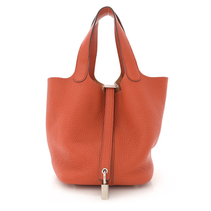 Hermes Taurillon Clemence Picotin Lock 18 PM Orange 1 of 13