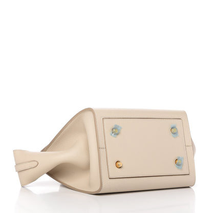 Celine Crisped Calfskin Mini Tie Knot Tote Chalk 4 of 9