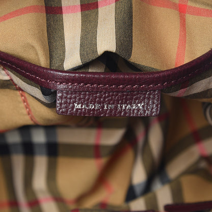 Burberry Grainy Calfskin House Check Small Banner Tote Mahogany Red 8 of 9