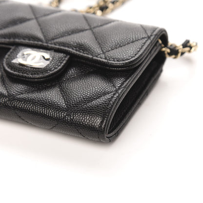 Chanel Caviar Quilted Flap Card Holder On Chain Black 10 of 11