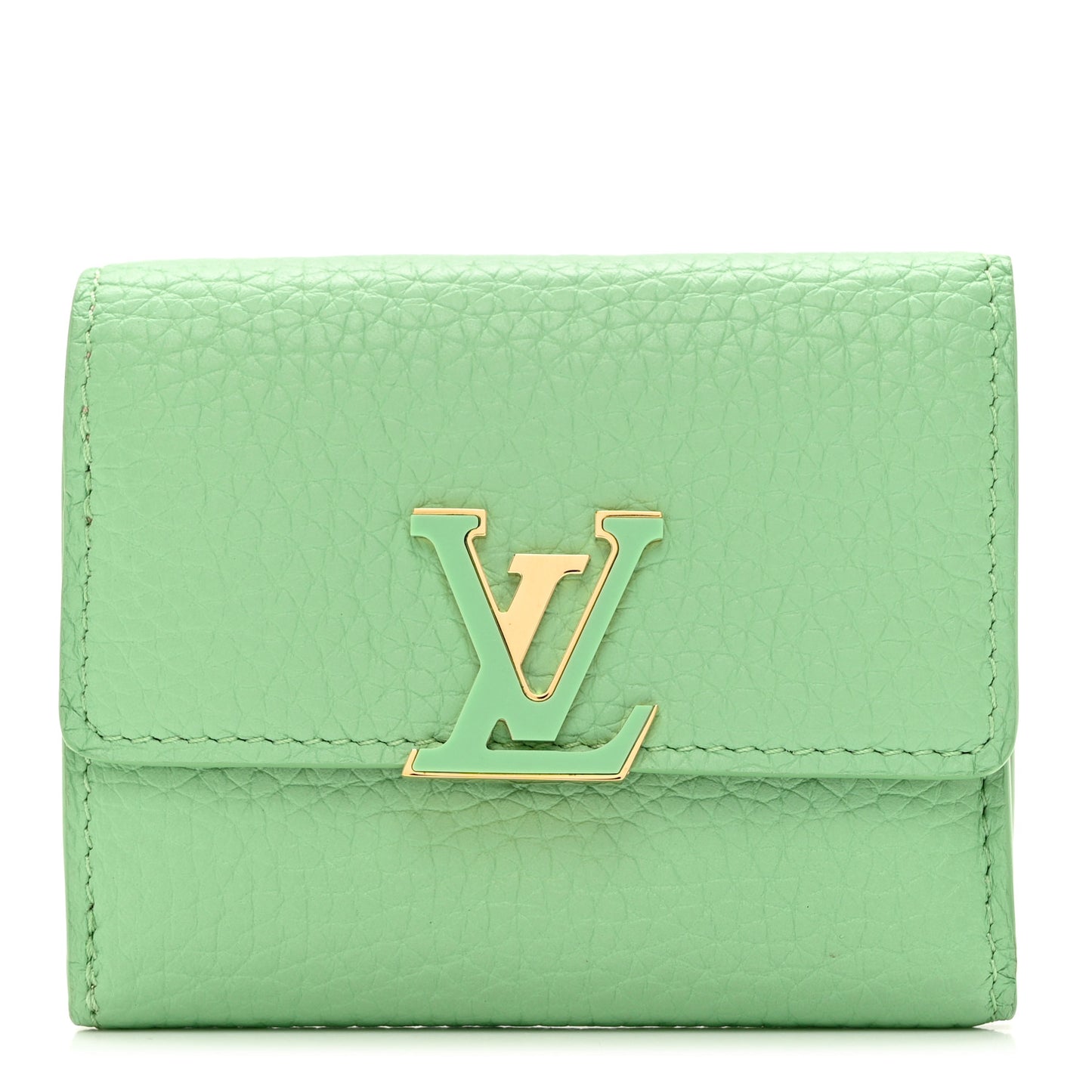 Taurillon Capucines XS Wallet Vert Pomme