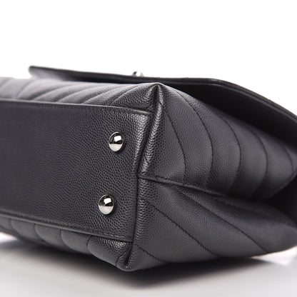 Chanel Caviar Chevron Quilted Mini Coco Handle Flap Dark Grey 7 of 11