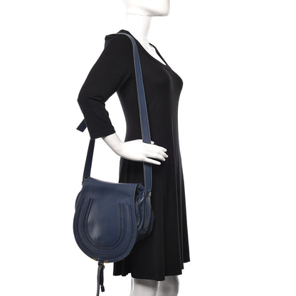 Chloe Calfskin Medium Marcie Round Crossbody Bag Royal Navy 2 of 15