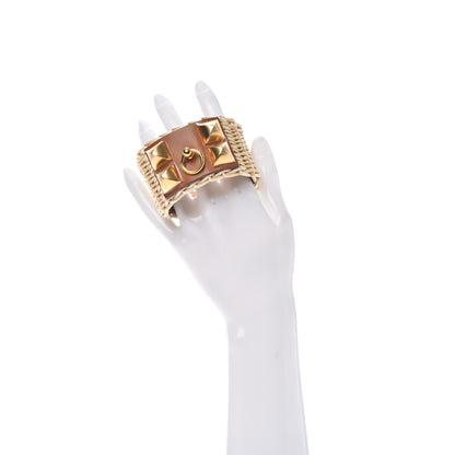 Hermes Wicker Barenia Medor Picnic Cuff Bracelet T3 Fauve 2 of 6