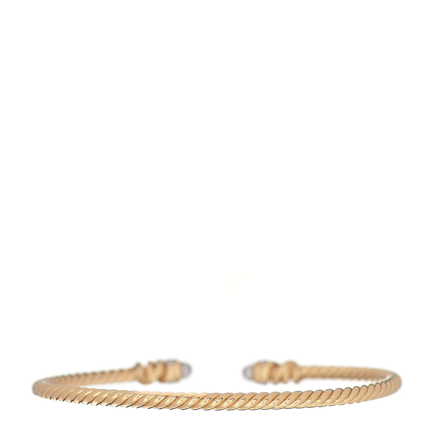 18K Yellow Gold Diamond 3mm Petite Helena Cuff Bracelet