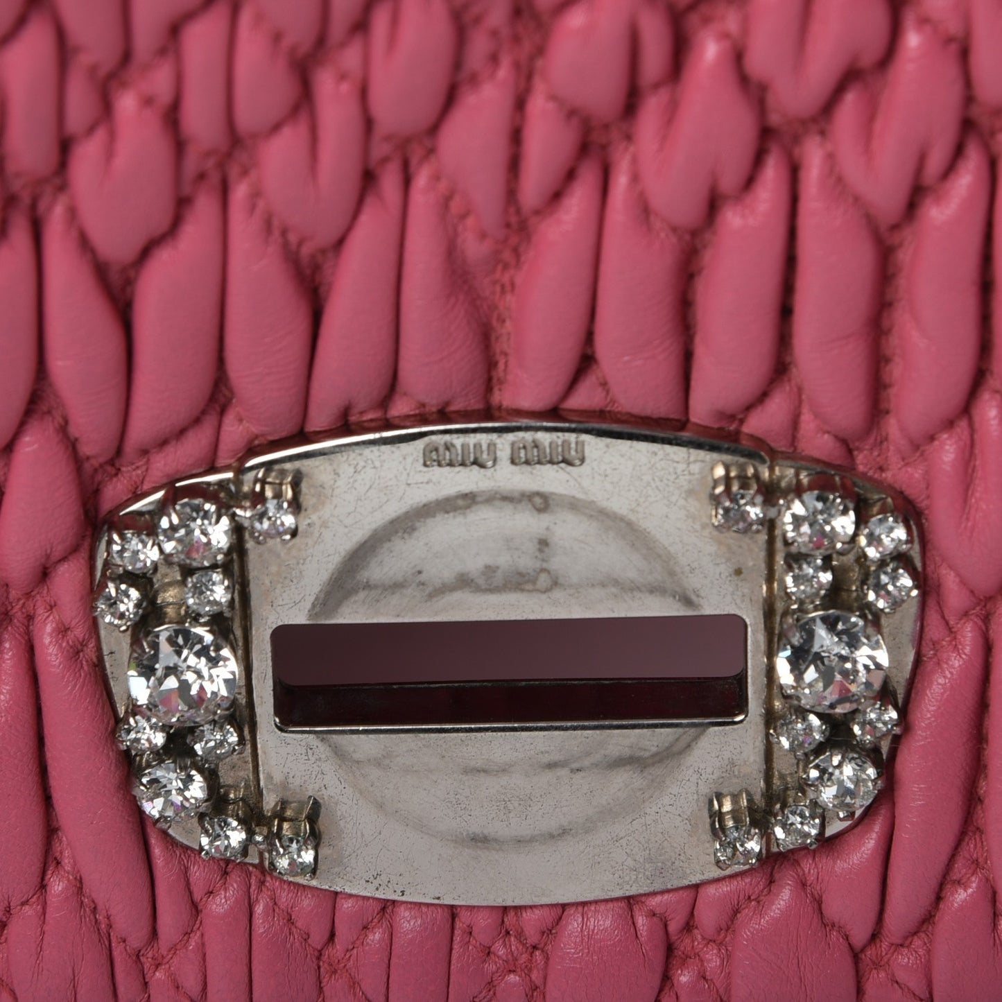 Nappa Matelasse Crystal Flap Clutch Geranio