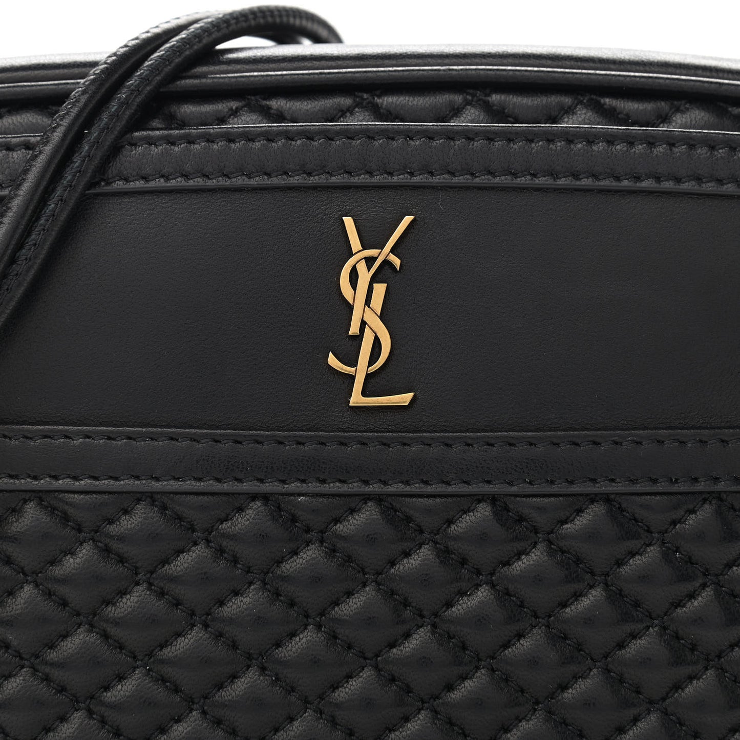 Lambskin Quilted Victoire Camera Bag Black