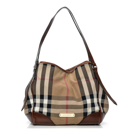 Burberry House Check Small Canterbury Tote Dark Tan 1 of 14