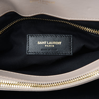 Saint Laurent Calfskin Y Quilted Monogram Medium Loulou Chain Satchel Light Natural 5 of 11