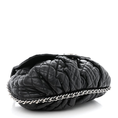 Chanel Washed Lambskin Quilted Large Chain Around Messenger Black 4 of 11