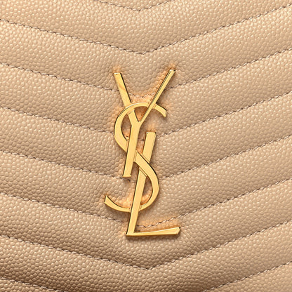 Saint Laurent Grain De Poudre Matelasse Monogram Mini Lou Camera Bag Dark Beige 8 of 10